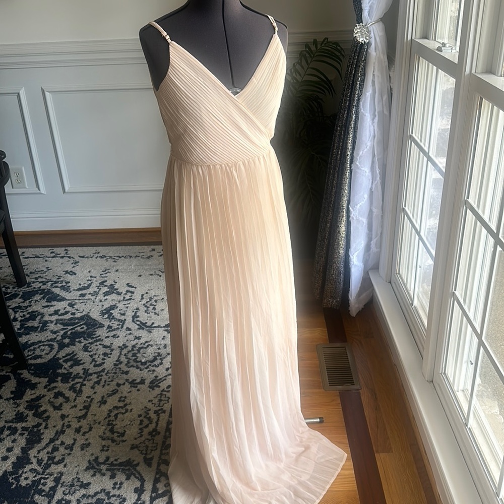 Soieblu Cream Sleeveless wrap Maxi Dress Size L.